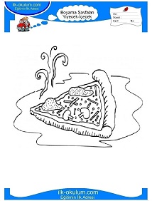 Çocuklar İçin Pizza Boyama Sayfaları 
